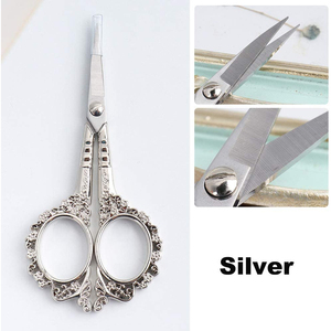 Tijeras para cutículas de acero inoxidable, hoja recta, herramienta para recortar cejas, nariz y pestañas, 2 uds. - Product Image 2