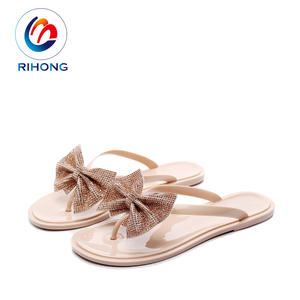 Tongues <span class=keywords><strong>d</strong></span>'extérieur pour femmes en pvc, chaussures de mode classique avec nœud de luxe, sandales plates transparentes, 2021 - Product Image 6