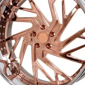 Jantes en aluminium chromées rose gold à fond profond Syck Rcsr 2 pièces 18 19 20 21 22 23 24 26 28 30 pouces, jantes forgées pour voitures de luxe - Product Image 4