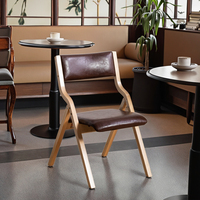 Chaises de salle à manger en bois de style rétro design pliable pour cuisine famille apprentissage thé boutiques jeux de société meubles de restaurant