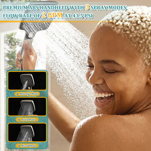 Phòng tắm lượng mưa vòi hoa sen đặt tay trắng xách tay showerhead vòi hoa sen vòi thiết lập treo tường Brass - Product Image 2