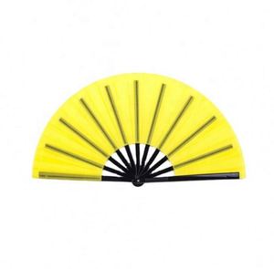 Abanico Plegable de Plástico Personalizado de 33 cm, Abanico de Mano Grande de Colores para Kung Fu, Carnaval, Música, Festival, Baile, Regalos, Artesanía de Bambú - Product Image 6