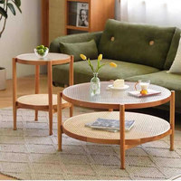 Café en bois de meubles d'hôtel de canne de restaurant moderne unique de luxe dinant la table latérale pour le salon