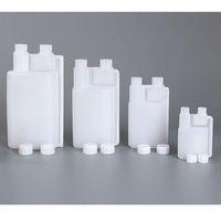 Bouteille en plastique à double col et double compartiment, en gros, bouteille à double compartiment, distributeur en plastique HDPE, bouteilles de réactifs en plastique