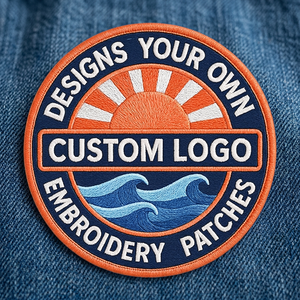 Custom Embroidery <b>Patches</b> Circle <b>Sew</b>-<b>On</b> Design Your Own Logo <b>Patch</b> for Cloth Denim Fabric Decor - Product Image 1