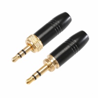 Prise jack TRS 3,5 mm à verrouillage par soudure, connecteur audio plaqué or pour amplificateur de guitare, mixeur, clavier