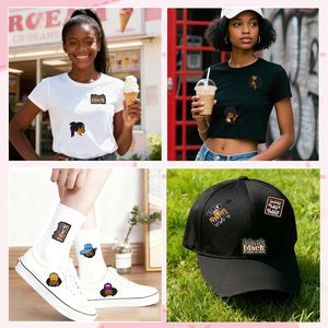Aplique Bordado de Feltro Não Tecido Ecológico com Tema Menina Negra Afro e Magia Afro para Roupas, Chapéus, Mochilas e Jaquetas - Product Image 3