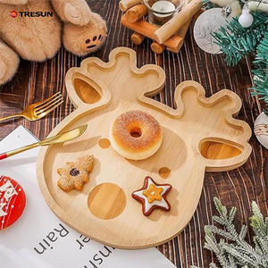 Blocs à découper en forme de cerf pour Noël, en bambou, bois naturel, durable, antidérapant, passe au lave-vaisselle, pour les fêtes - Product Image 3