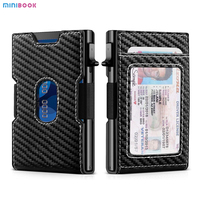 Portefeuille fin minimaliste pour homme, portefeuille en métal avec blocage RFID, pince à billets, étui pour cartes bancaires en aluminium
