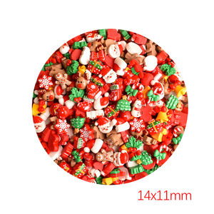 Venta al por mayor de dijes de resina planos de Papá Noel, regalos, alces y campanas navideñas para manualidades DIY, slime, fundas de móvil, llaveros y decoraciones navideñas - Product Image 5