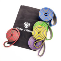 Logotipo personalizado 208 Cm Fitness Circle Bandas De Resistencia Ejercicio Estiramiento Bandas De Resistencia Set Pull up Assist Band para entrenamiento