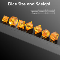 Ensemble de dés Donjons et Dragons, 7 pièces de noyau liquide Dragon en résine Sharp Edge-Collection complète de dés RPG