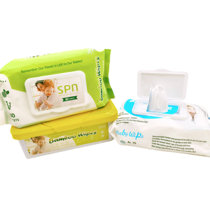 Lingettes nettoyantes en coton doux biodégradable et écologique en bambou 80 pièces OEM lingettes désinfectantes antiseptiques pour soins de bébé lingettes nettoyantes parfumées - Product Image 2