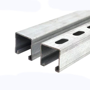 Profilé en acier galvanisé en forme de C personnalisé, perforé, à fente unique, profilé Unistrut, profilé en fer léger, support en forme de C - Product Image 4