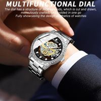 Reloj BINBOND para Hombre, Retro Clásico, Esqueleto Transparente, Cuarzo, Relojes de Lujo para Hombre, Correa de Cuero, Resistente al Agua, Logotipo Personalizado, Reloj de Pulsera