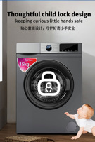 Fully Automatic 15Kg Front Loading DD Inverter Washer and Dryer All in One Washing Machine for Household Use