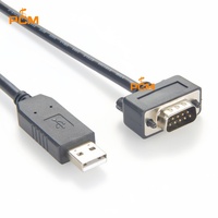 Cable Serial USB a DB9 Macho RS232 de Perfil Bajo, Chip FTDI FT232, Diseño Delgado, Convertidor de Puerto COM para Módem Null D-Sub