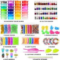 Perlengkapan Slime DIY Bview Art Mega Slime Kit, Slime Transparan untuk Kerajinan Seni Anak, untuk Anak Perempuan dan Laki-laki Usia 5-12 Tahun