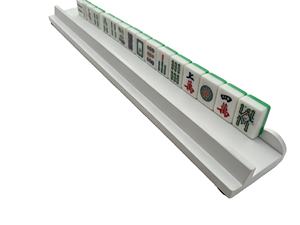 بيع بالجملة رف خشبي ماجونغ أبيض اللون مع شكل موجة دفع اليدين - Product Image 1