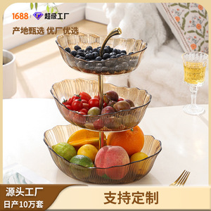 Plateau à fruits en acrylique à plusieurs niveaux pour le salon, service de thé de l'après-midi, présentation de bonbons et de collations, plateau de service de luxe - Product Image 5