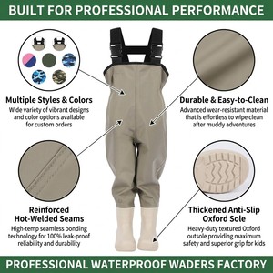 Senshuo Cuissardes de pêche en nylon kaki Taslan ultralégères avec coutures thermosoudées, dos élastique, pour la pêche en ruisseau et la pêche en bord de rivière, cuissardes d'été avec chaussures intégrées - Product Image 3