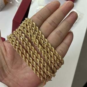 เครื่องประดับจีน AU750โรงงานทอง Real18k สร้อยคอทองห่วงโซ่เชือก hoppwist - Product Image 4