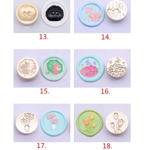 Sello de cera de flor de tulipán, hermosa cabeza de cobre, 3D - Product Image 4