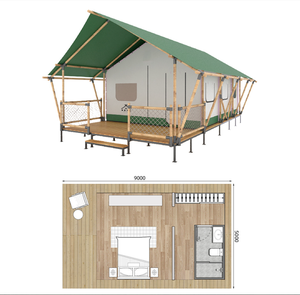 Tente de glamping de luxe personnalisée avec salle de bain pour usage en resort extérieur, safari et exposition - Product Image 4