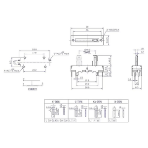 Fader biến điện trở Carbon phim du lịch 15mm trượt chiết B104 100k tuyến tính đôi chiết cho mờ điều chỉnh - Product Image 3