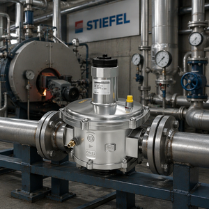 Regulador de Gas Stiefel AC10, Clase Control, Conexión Hidráulica de Rosca y Brida, Uso en Quemadores de Calderas Industriales, Modelo DPRV32 - Product Image 1