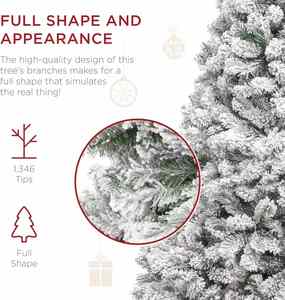 Prix d'usine, arbre de Noël floqué blanc avec flocons de neige de 1,8/2,1 m pour la décoration de Noël - Product Image 3