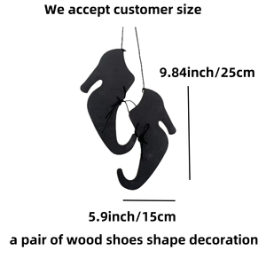 ハロウィン魔女靴木製ドアハンガーサイン 1個 再利用可能 パーソナライズされた屋内装飾 ポーチやパーティー用 - Product Image 4