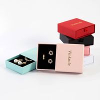 Boîte à bijoux en carton rigide écologique avec logo et taille personnalisés, emballage avec tiroir coulissant, boîte cadeau avec manchon coulissant