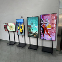 Layar Digital Signage LCD WiFi 4G Ultra Terang 43/49/55/65 Inci Full HD Android Layar Sentuh Animasi Cloud CMS untuk Jendela Toko