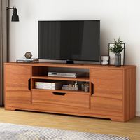 Modernes, schlichtes TV-Möbel und Couchtisch-Kombination im nordischen Stil aus Holz für Wohnzimmer, Schlafzimmer und kleine Wohnungen, aus Spanplatten gefertigt.
