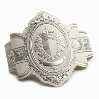 Étiquettes de cigares personnalisées à texture 3D en relief, sceaux de sécurité de luxe en feuille d'argent pour humidor haut de gamme, anneaux étanches de qualité supérieure