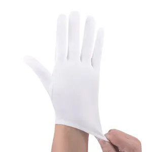 Luvas de algodão cerimoniais para garçom de desfile, vestido formal multifuncional branco resistente de alta qualidade e respirável