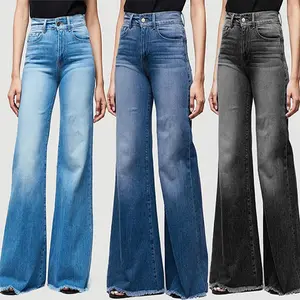 Grosir Jeans Wanita Label pribadi wajar industri Denim tinggi melar Skinny murah jins wanita ukuran Plus