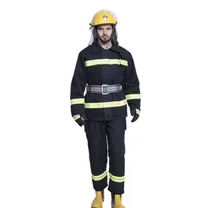 Cinco piezas de seguridad bombero uniforme de protección contra incendios de la ropa