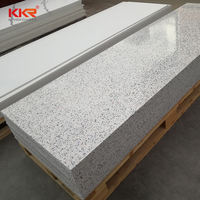 Plaques de surface solide en acrylique à grain artificiel, design moderne personnalisé, grandes dalles de terrazzo, pour revêtement mural d'hôtel et de villa