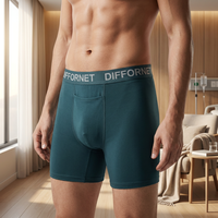 Nouveau style de caleçons boxers en coton avec poche centrale zippée, compatible avec une poche à glace rafraîchissante, respirant, taille élastique personnalisée, pour homme