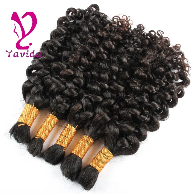 Spaans Top Kwaliteit 100% Virgin Braziliaanse Human Hair Bulk Kinky Krullend Haar China Ruwe Menselijk Haar Bulk Geen Inslag