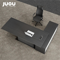 Meubles de bureau commerciaux, bureau de direction moderne en forme de L, table de bureau de luxe pour patron, bureaux de direction en bois pour PDG