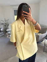 Costume polyvalent été 2025, style tendance à manches courtes et longues, motif uni, blazer pour femmes