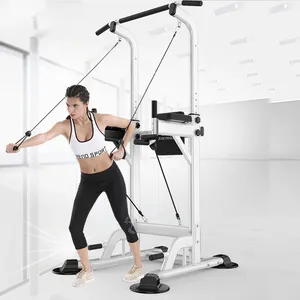 Torre de Ejercicios Multifuncional de Metal para Entrenamiento de la Parte Superior del Cuerpo, Equipo de Gimnasio en Casa, Barra de Tracción Ajustable, Paralelas LLQX97 - Product Image 1