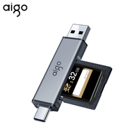 Lecteur de cartes SD TF en aluminium USB 3.0 Type-C double connecteur OTG, adaptateur de mémoire flash pour ordinateur portable et PC, logo personnalisé, vente en gros usine