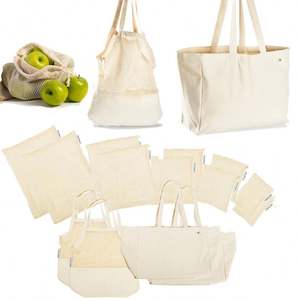 Organic Cotton Canvas Produce <b>Bag</b> Farmers Market Shopping Bundle - Product Image 1
