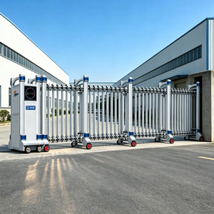 Porte coulissante automatique en acier inoxydable au design moderne, porte rétractable électrique pour maisons, usines, écoles - Product Image 1