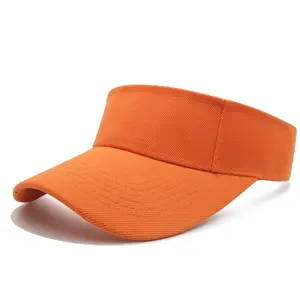 Kustom bordir cetak Logo Visor topi pelindung matahari dapat diatur topi Visor untuk wanita pria dengan desain disesuaikan
