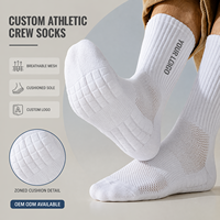 Chaussettes de sport athlétiques personnalisées avec logo pour hommes, respirantes, à semelle amortie en mesh, chaussettes de performance pour le sport, OEM ODM disponibles